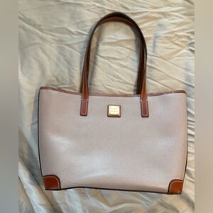 Dooney & Bourke Cream and Brown Tote Bag